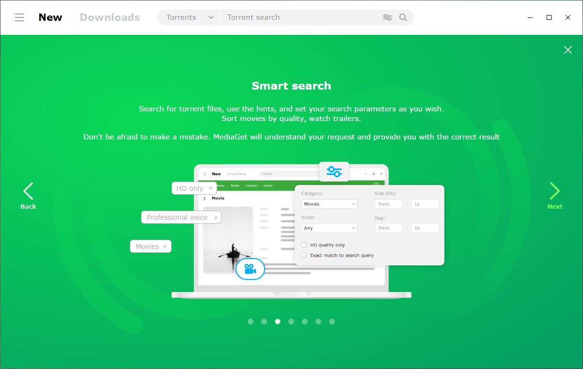 Smart search in MediaGet